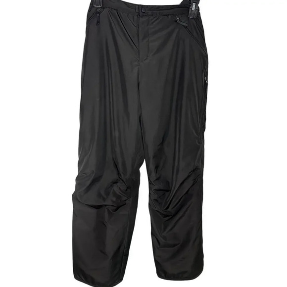 Lands End Ski Snow Pants Kids Size 16 Black Warm Athletic Nylon - Picture 1 of 8